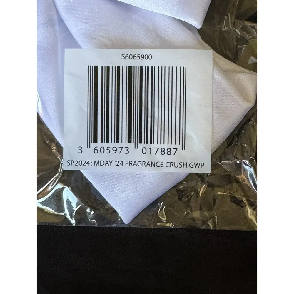 NWT Lancôme Large White With Black Flower Hair Bow Clip Bar Closure ￼